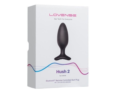 Lovense Hush 2 - Анальна смарт-вібропробка розмір M, 13.5х4.4 см